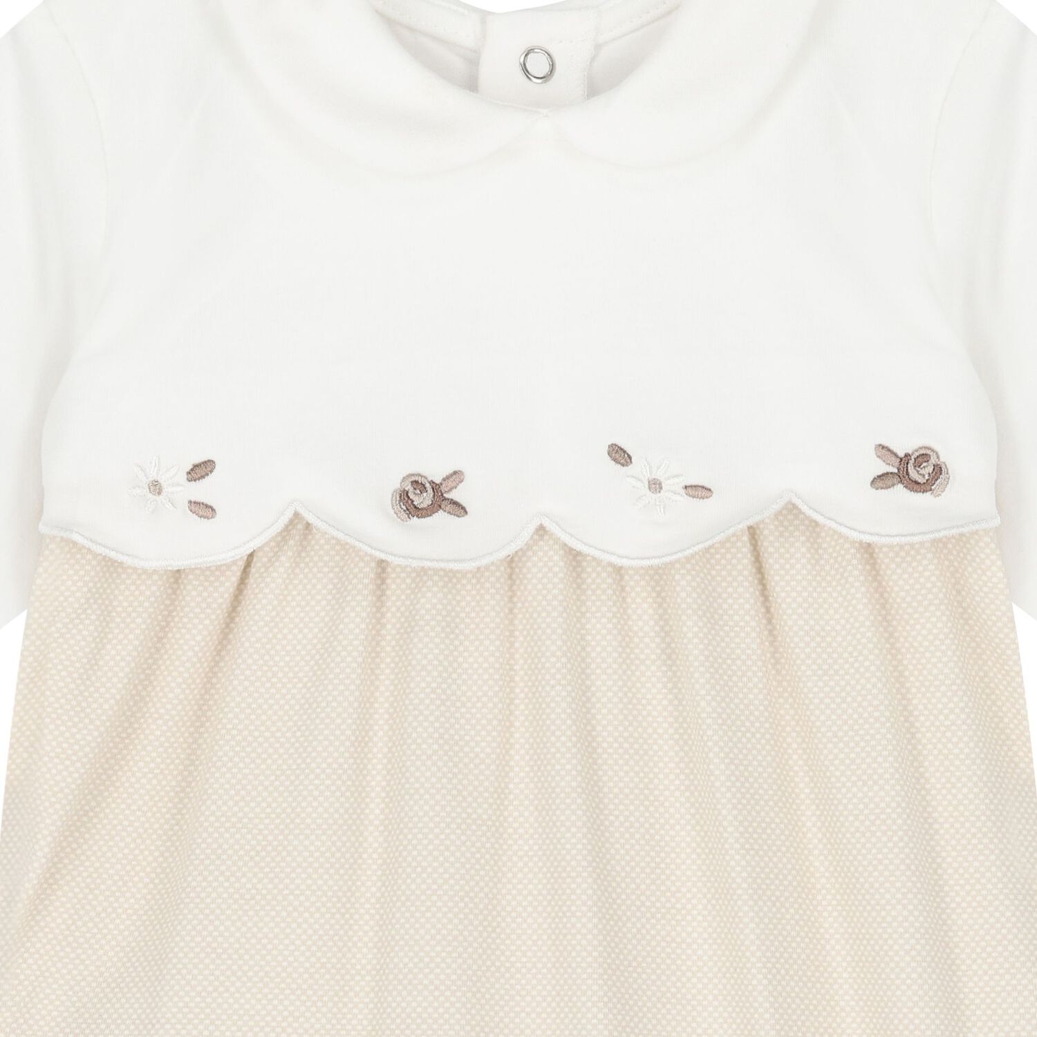 Baby Girls White & Beige Babygrows ( 2-Pack ), 3, hi-res image number null