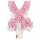 Girls White & Pink Milkshake Swimsuit, 2, hi-res