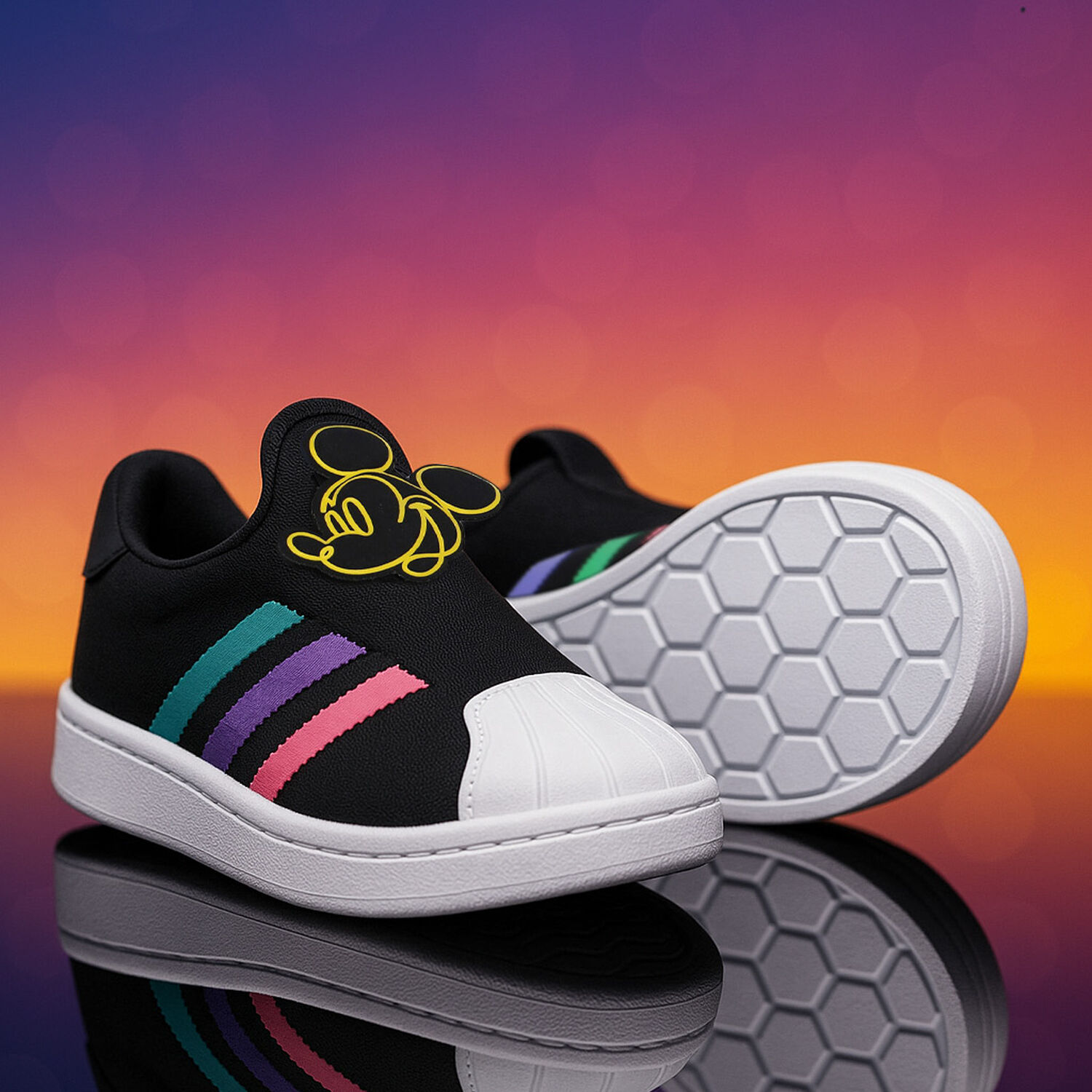 Girls Black Superstar 360 Trainers, 1, hi-res image number null