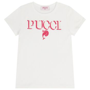 Girls White Logo T-Shirt 