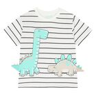 Younger Boys Ivory Dinosaur T-Shirt, 3, hi-res