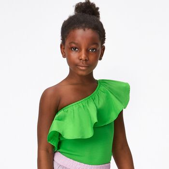 Girls Green Ruffle Rebecca Top