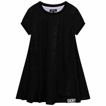 Girls Black Logo Dress
