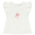 Baby Girls White & Pink Shorts Set, 1, hi-res