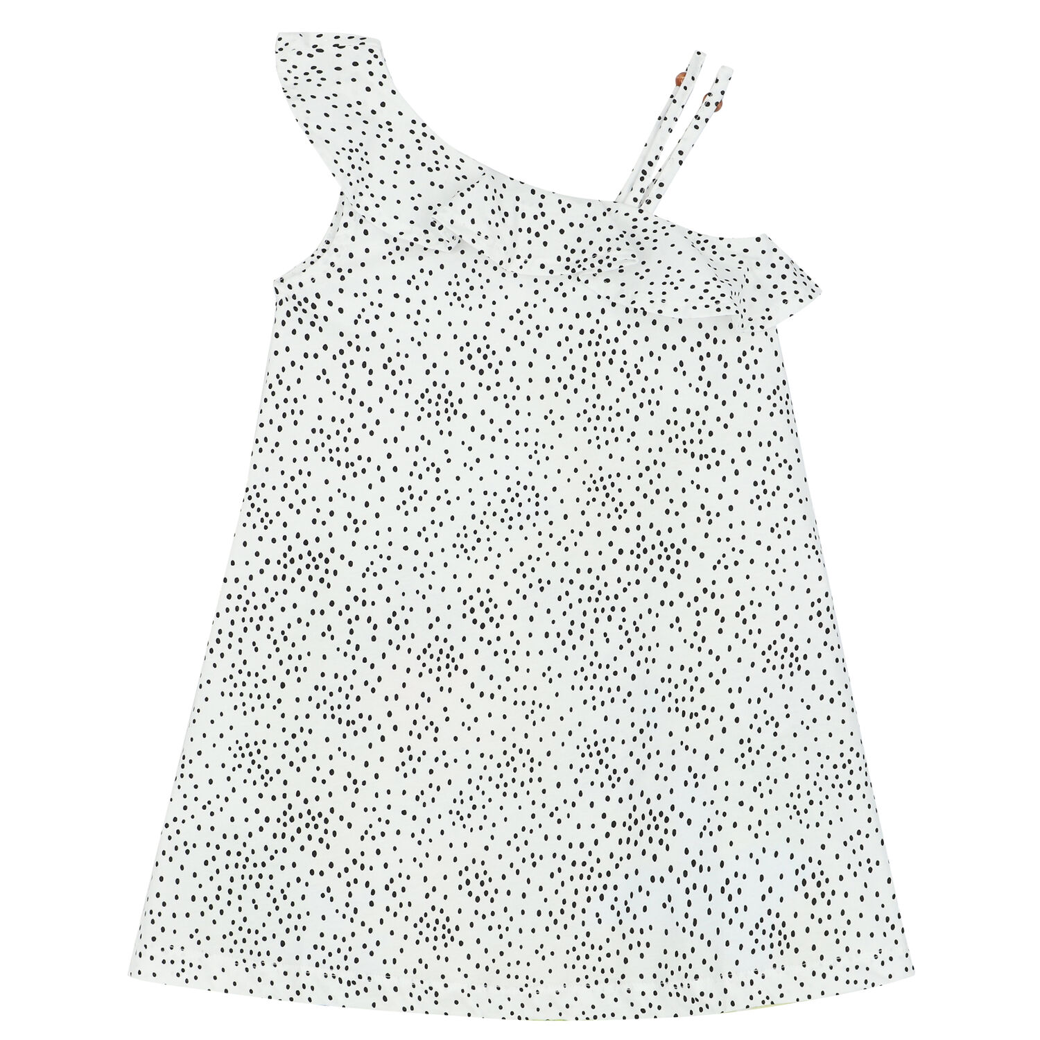 فستان بطبعة جرافيك باللون الابيض, 1, hi-res