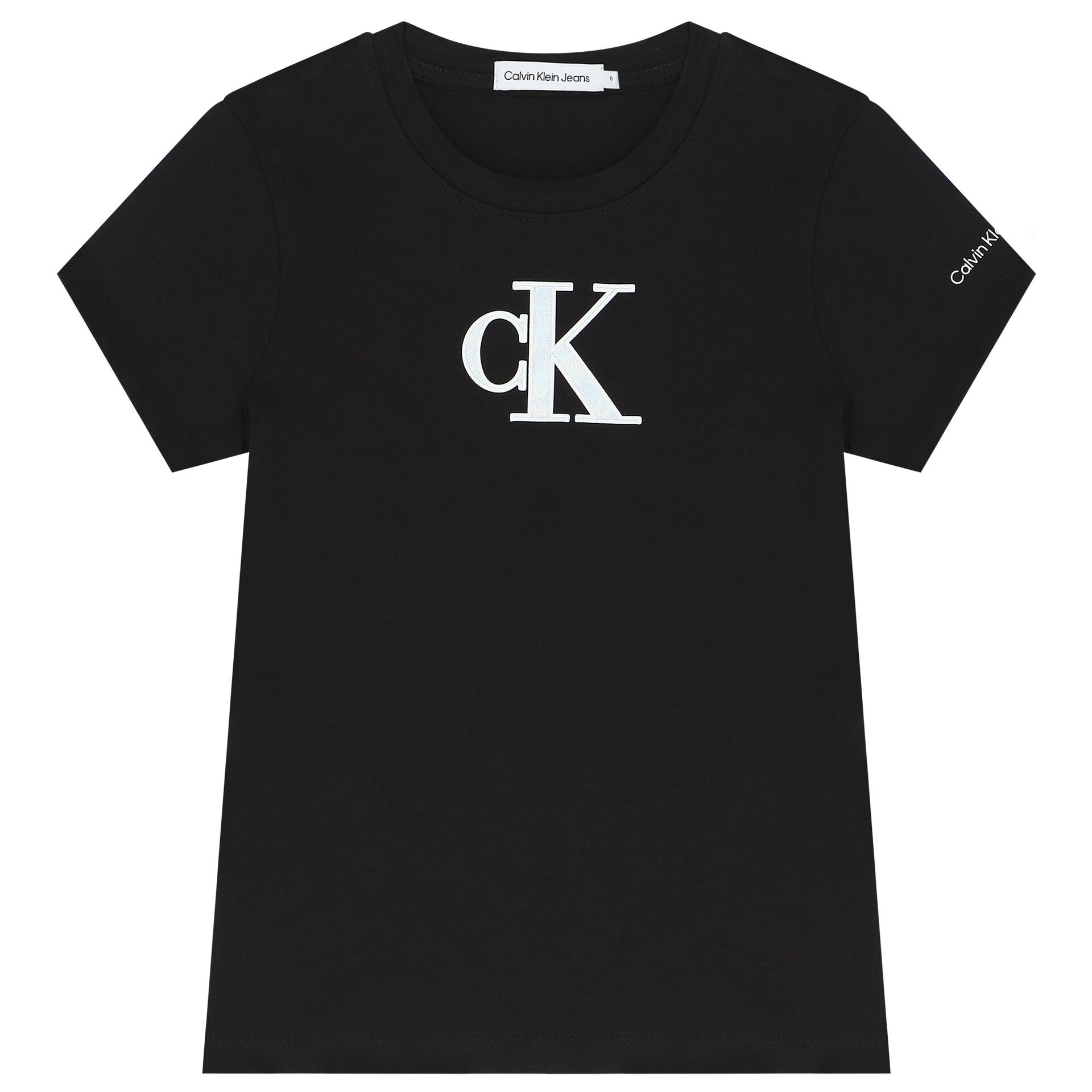 Calvin Klein Girls Black Logo T Shirt Junior Couture