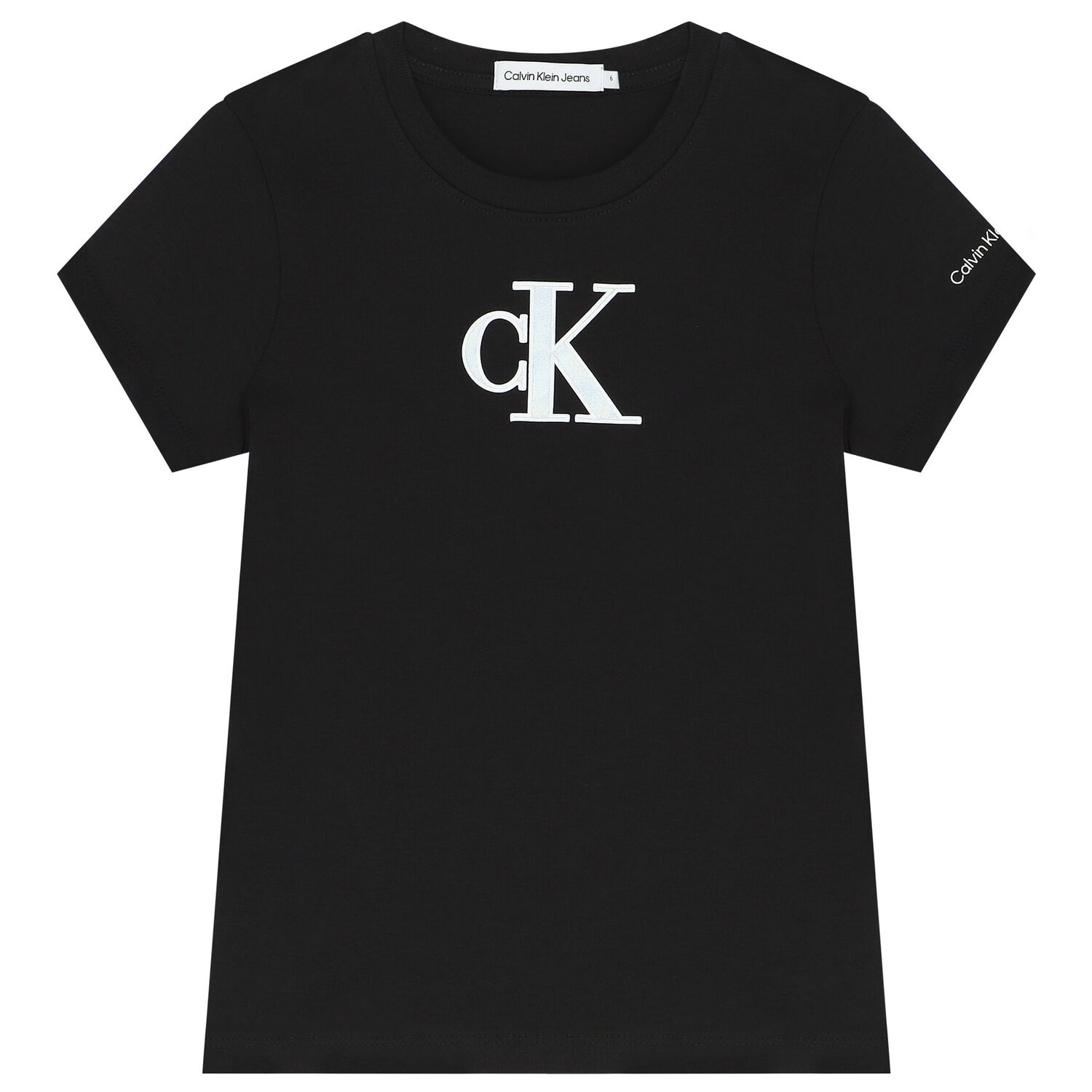 تيشيرت بنات بالشعار باللون الأسود, 1, hi-res image number null