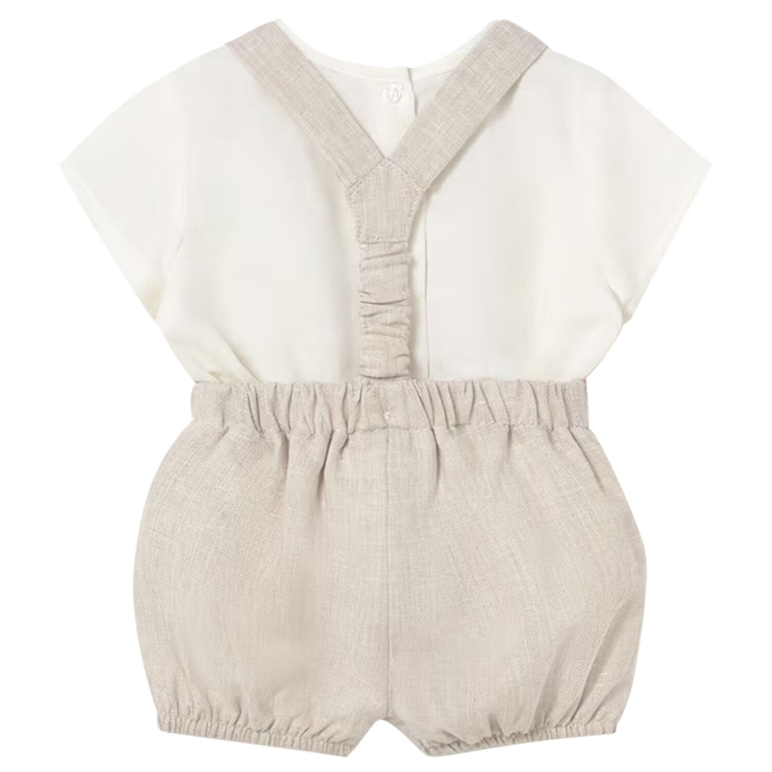 Baby Boys Ivory & Beige Shorts Set , 2, hi-res