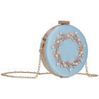 Girls Blue & Gold Embellished Satin Bag, 1, hi-res