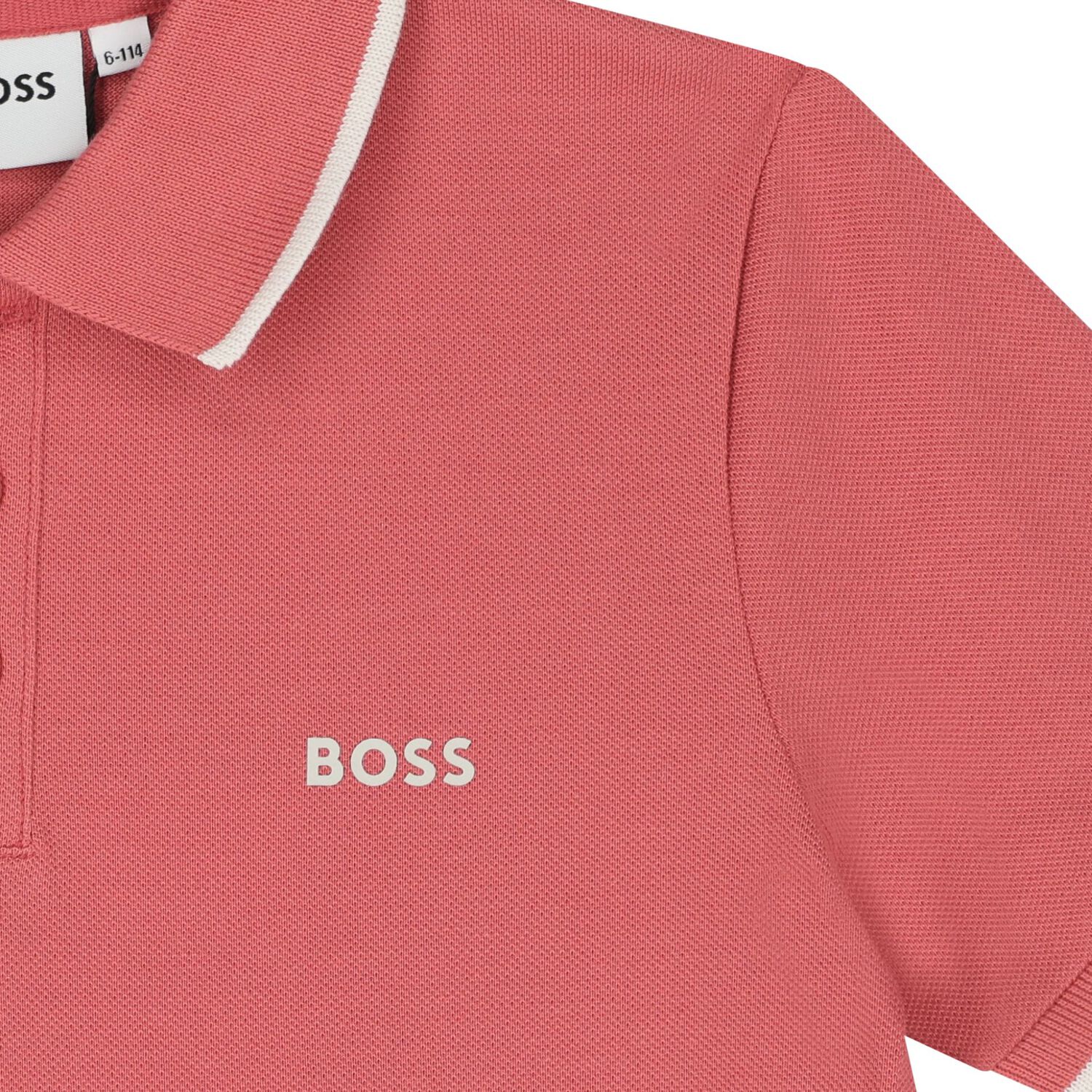 Boys Mini Me Red Logo Polo Shirt, 7, hi-res