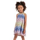 Girls Multi-Coloured Zigzag Dress, 1, hi-res