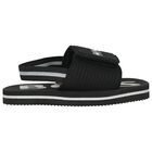 Boys Black Logo Sandals , 1, hi-res