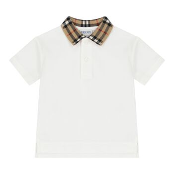Baby Boys White Polo Shirt