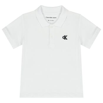 Baby Boys White Logo Polo Shirt