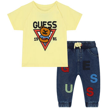 Baby Boys Yellow & Blue Logo Trousers Set