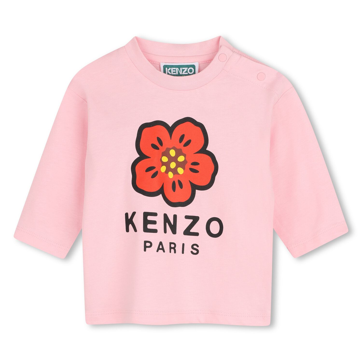 Younger Girls Pink Boke Flower Long Sleeve Top , 1, hi-res