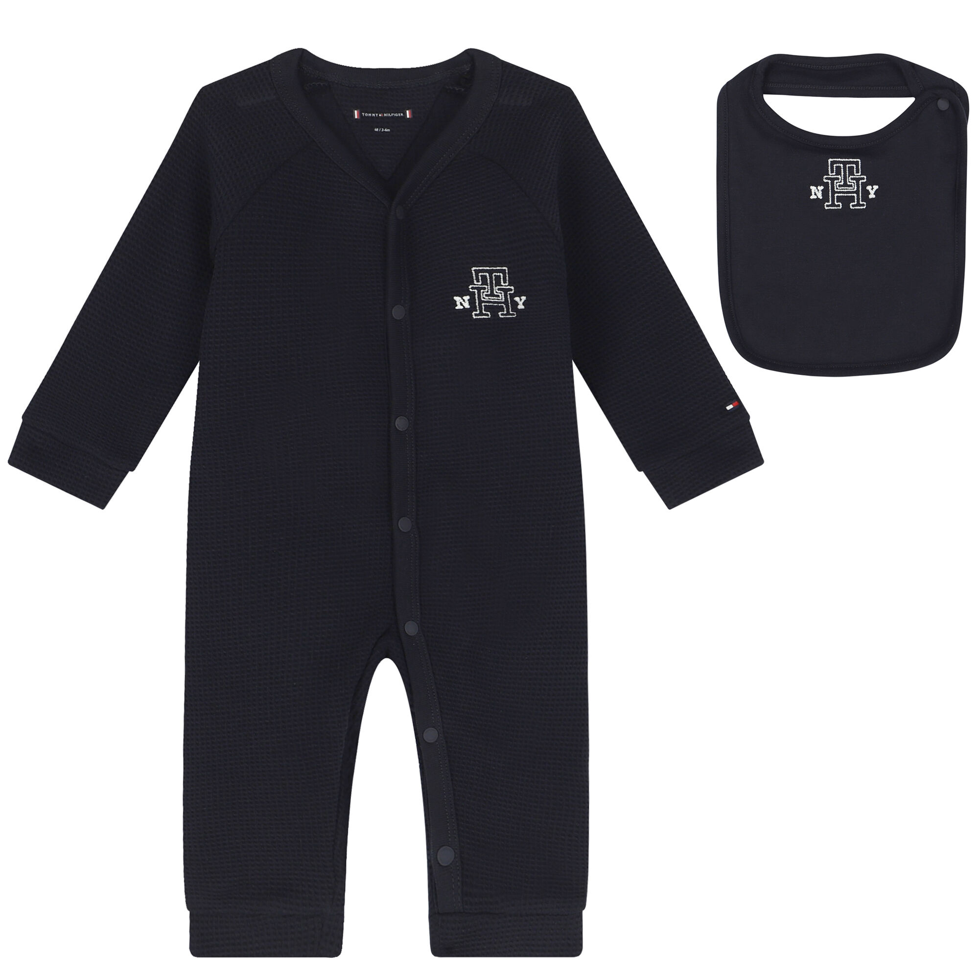 Tommy Hilfiger Baby Boys Navy Blue Logo Babygrow Gift Set Junior