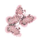 Girls Pink & Silver Embellished Butterfly Hair Clip, 4, hi-res