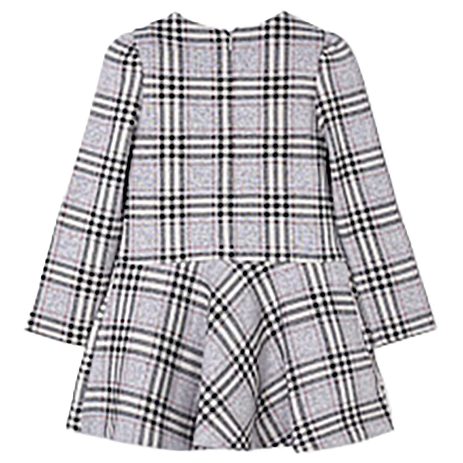 Girls Grey & Red Check Dress, 1, hi-res image number null