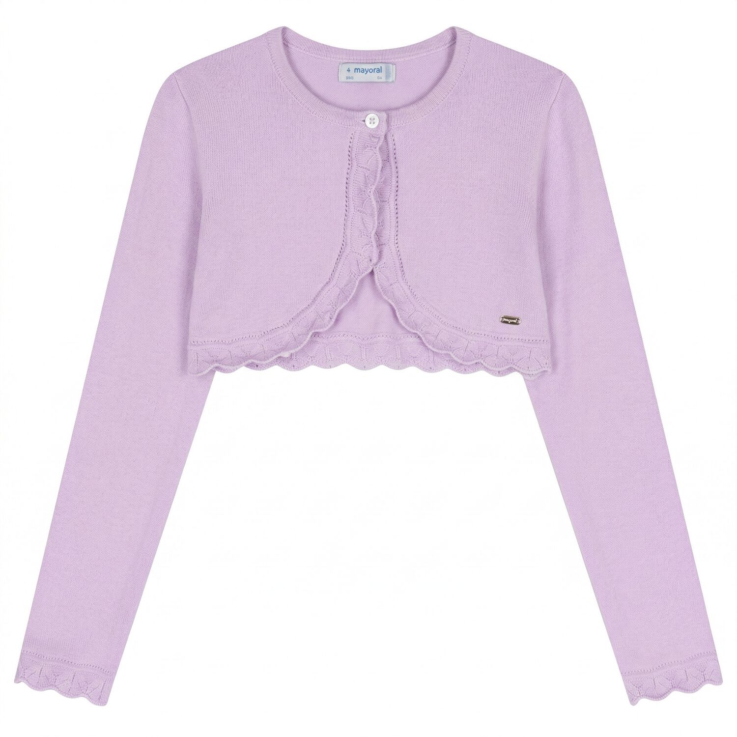 Girls Purple Bolero Knit Cardigan, 6, hi-res