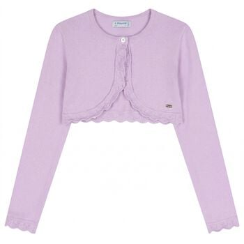 Girls Purple Bolero Knit Cardigan