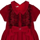 Girls Red Bow Ruffled Tulle Dress, 1, hi-res
