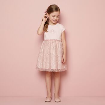 Younger Girls Pink Logo Dress