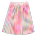 Girls Multi-Coloured Logo Pleated Skirt, 1, hi-res