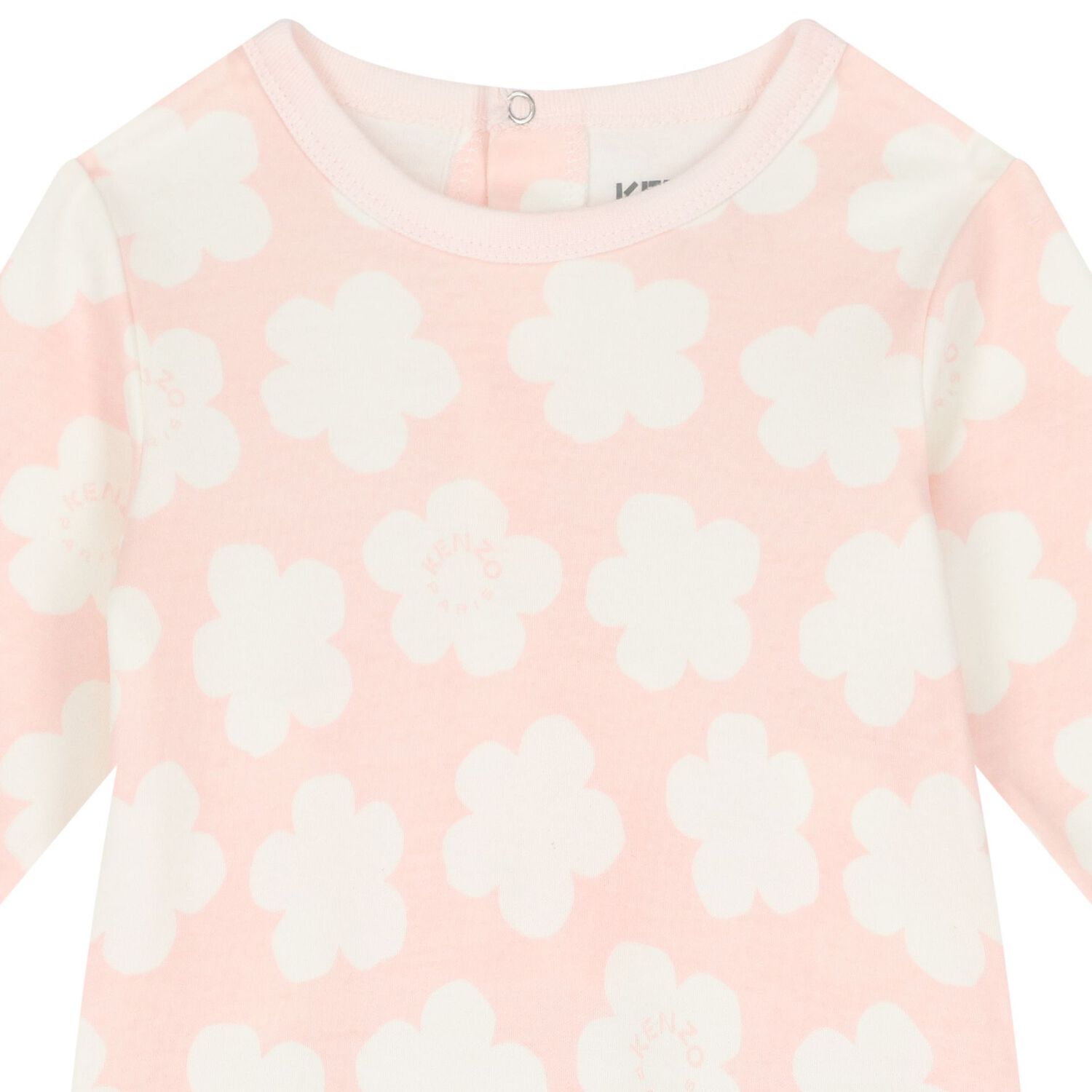 Baby Girls White & Pink Boke Flower Babygrows ( 2 Pack ), 2, hi-res