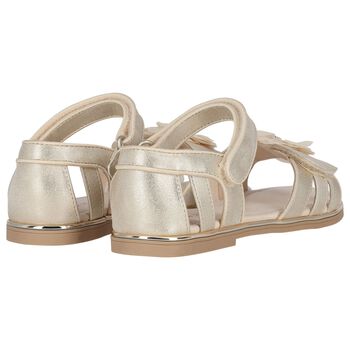 Girls Beige Flower Sandals