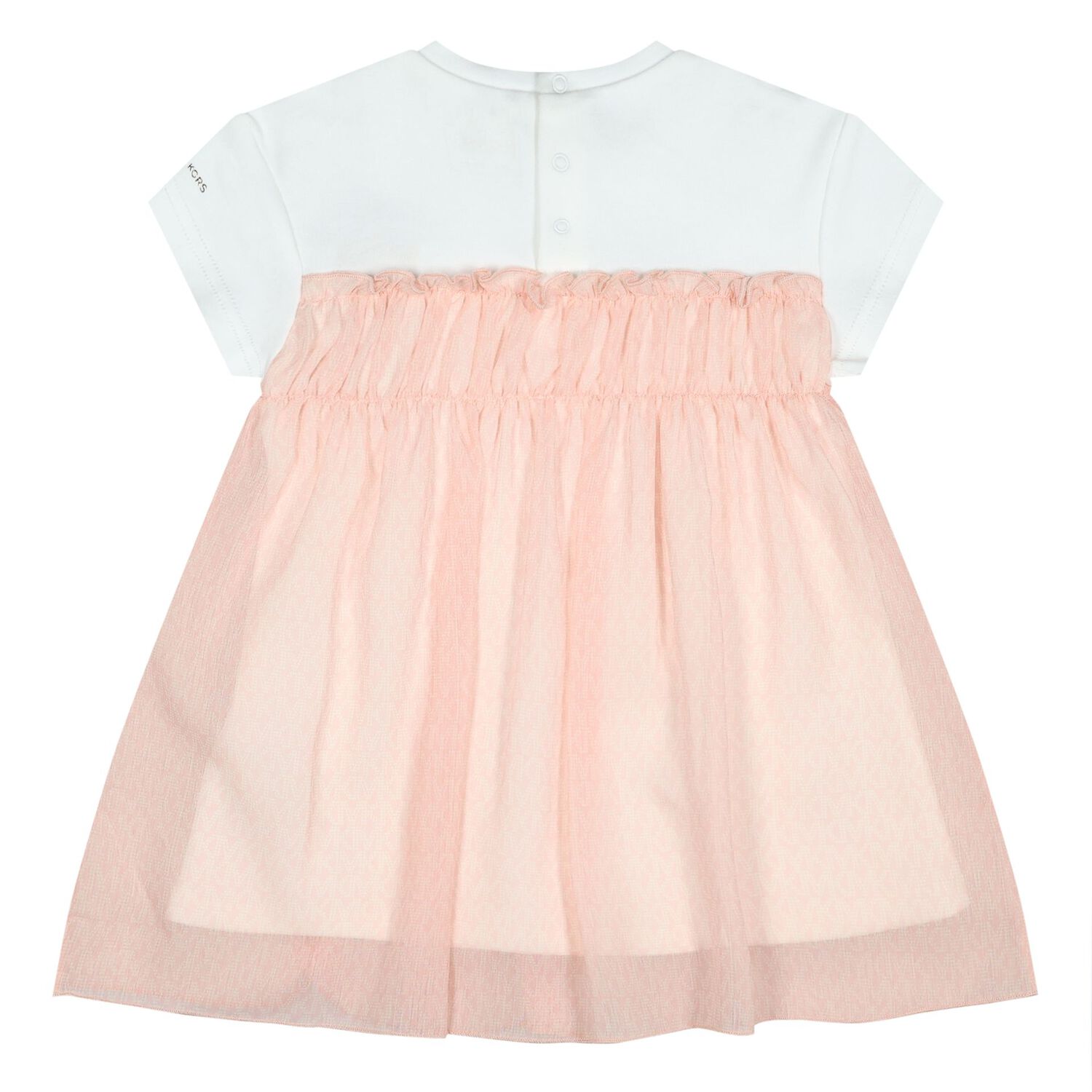 Younger Girls White & Pink Logo Dress, 2, hi-res