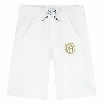 Boys White Logo Shorts