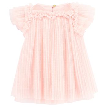 Baby Girls Pink Pleated Tulle Dress