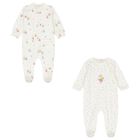 Baby Girls Ivory Babygrows ( 2-Pack ), 1, hi-res