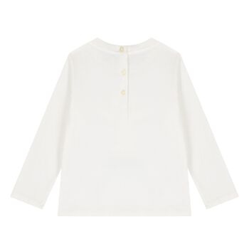Baby Girls Ivory Polo Bear Long Sleeve Top, 1 Baby Girls Ivory Polo Bear Long Sleeve Top