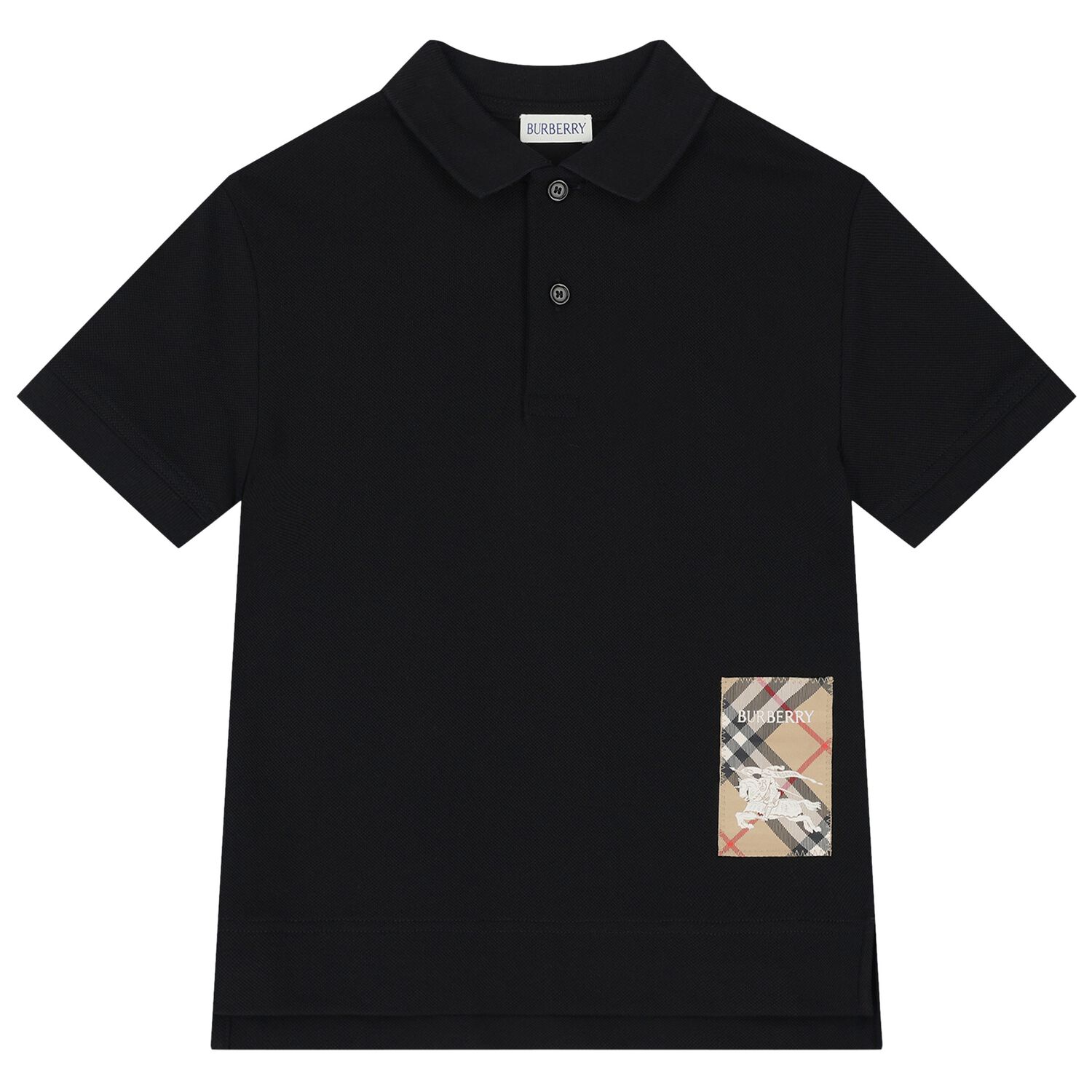 Boys Black Logo Polo Shirt, 1, hi-res image number null