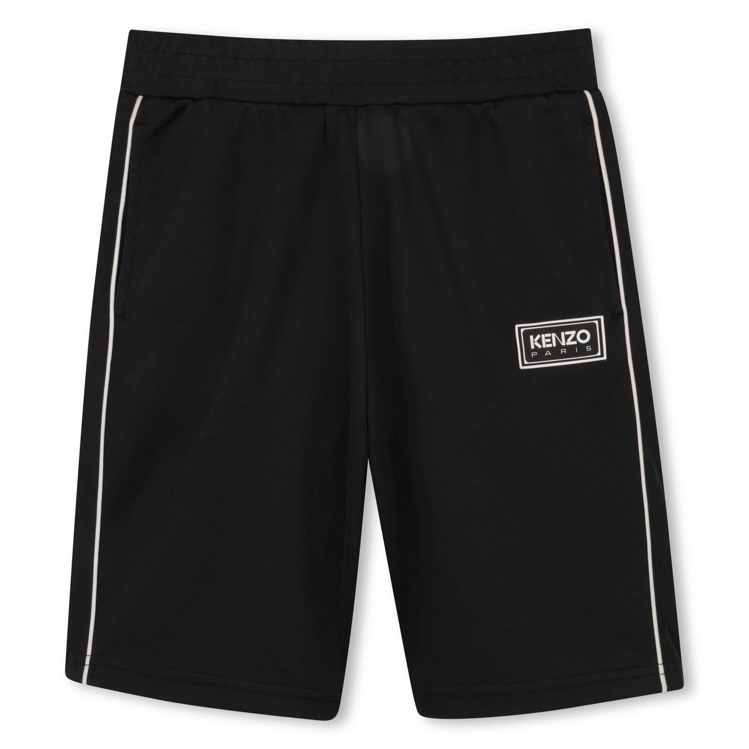 Boys Black Logo Shorts, 1, hi-res