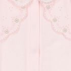 Girls Pink Flower Babygrow, 2, hi-res