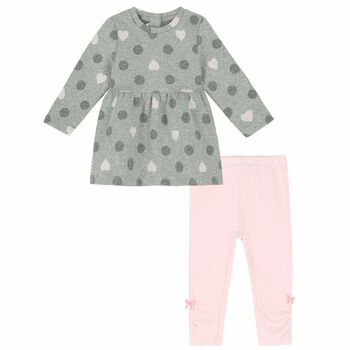 Girls Grey & Pink Leggings Set