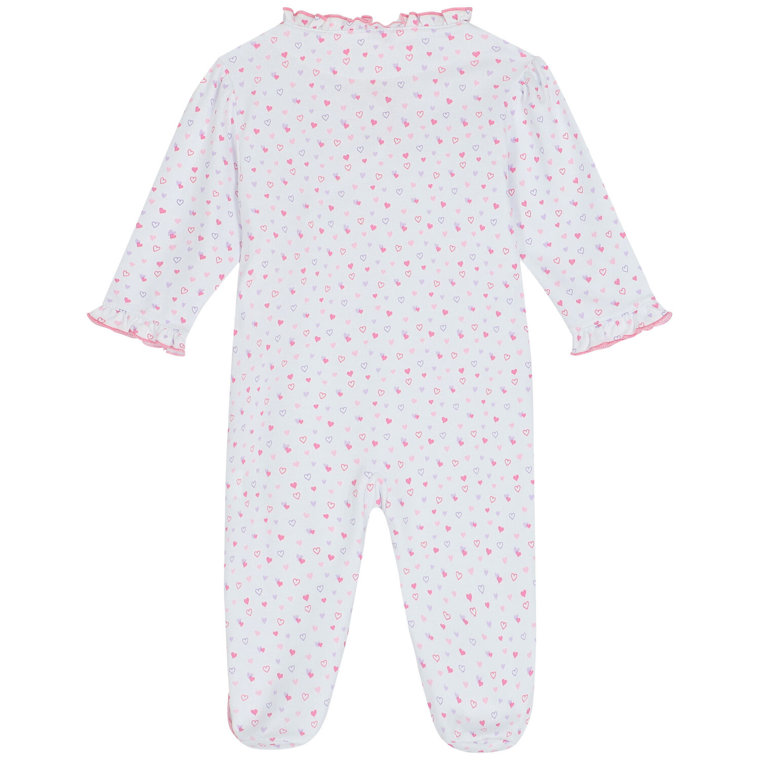 أفرول بنات بطبعة قلوب باللون الابيض, 1, hi-res