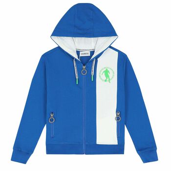 Boys Blue Logo Zip Up Top