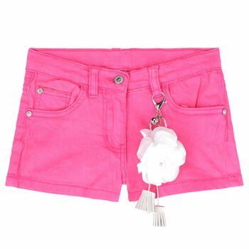 Girls Pink Denim Shorts