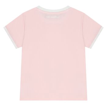 Girls Pink & White Logo T-Shirt
