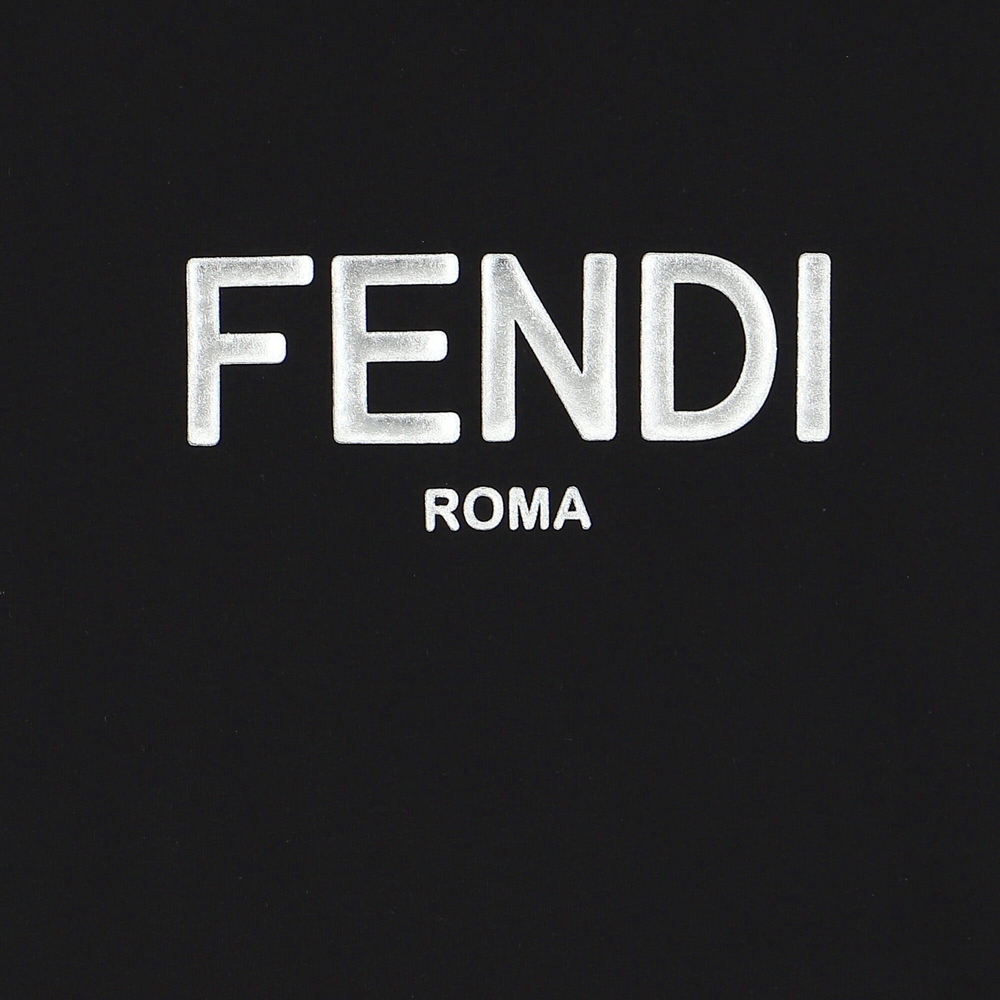 Fendi Black & Silver Logo T-Shirt | Junior Couture USA