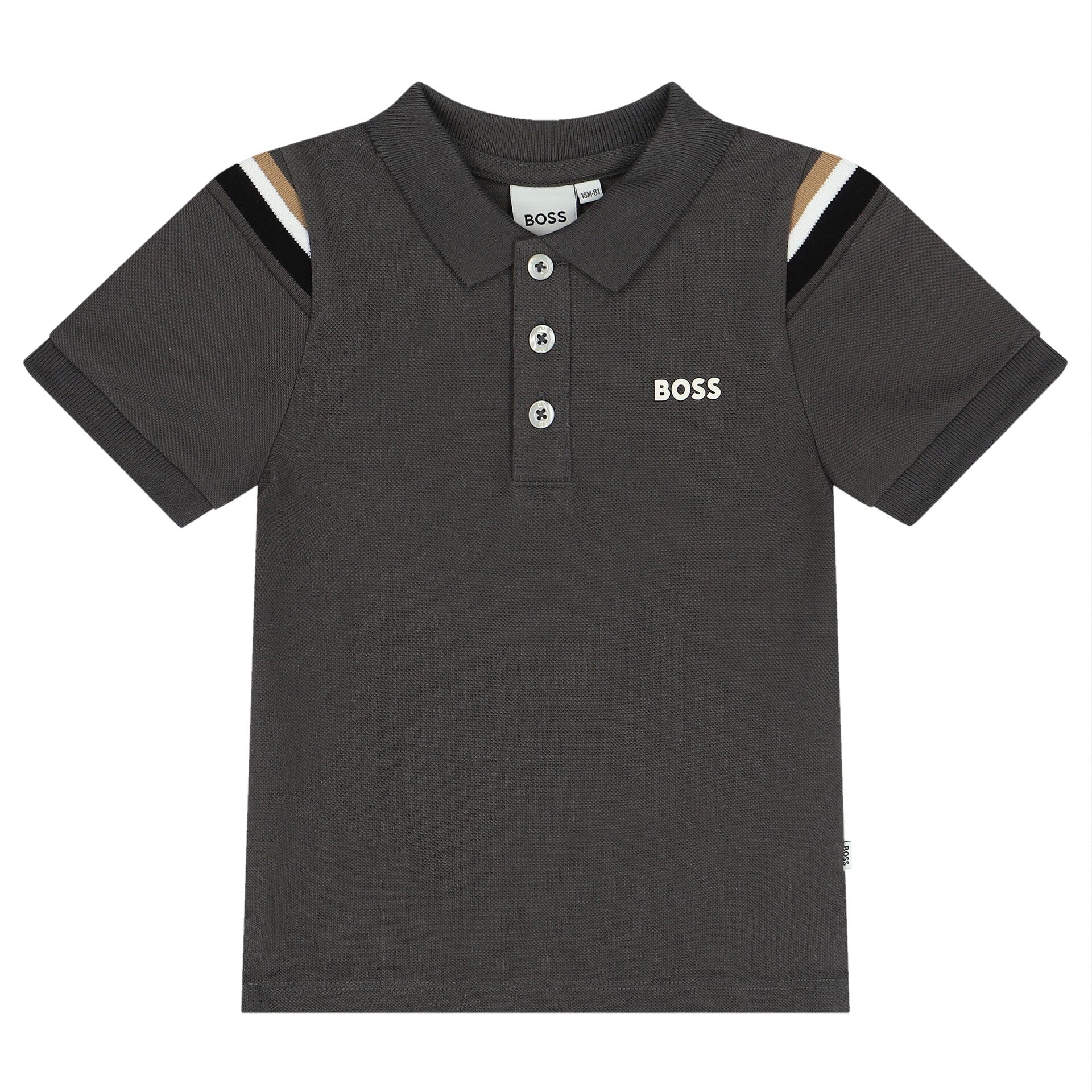 BOSS Younger Boys Grey Logo Polo Shirt Junior Couture USA