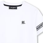 Boys Mini Me White Logo T-Shirt, 1, hi-res