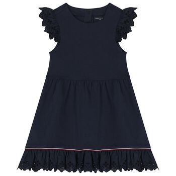 Younger Girls Navy Cotton Dress
