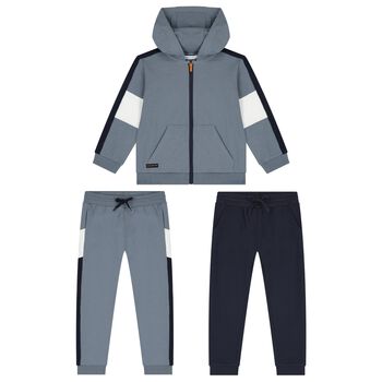 Boys Blue & Navy Blue 3-Piece Tracksuit