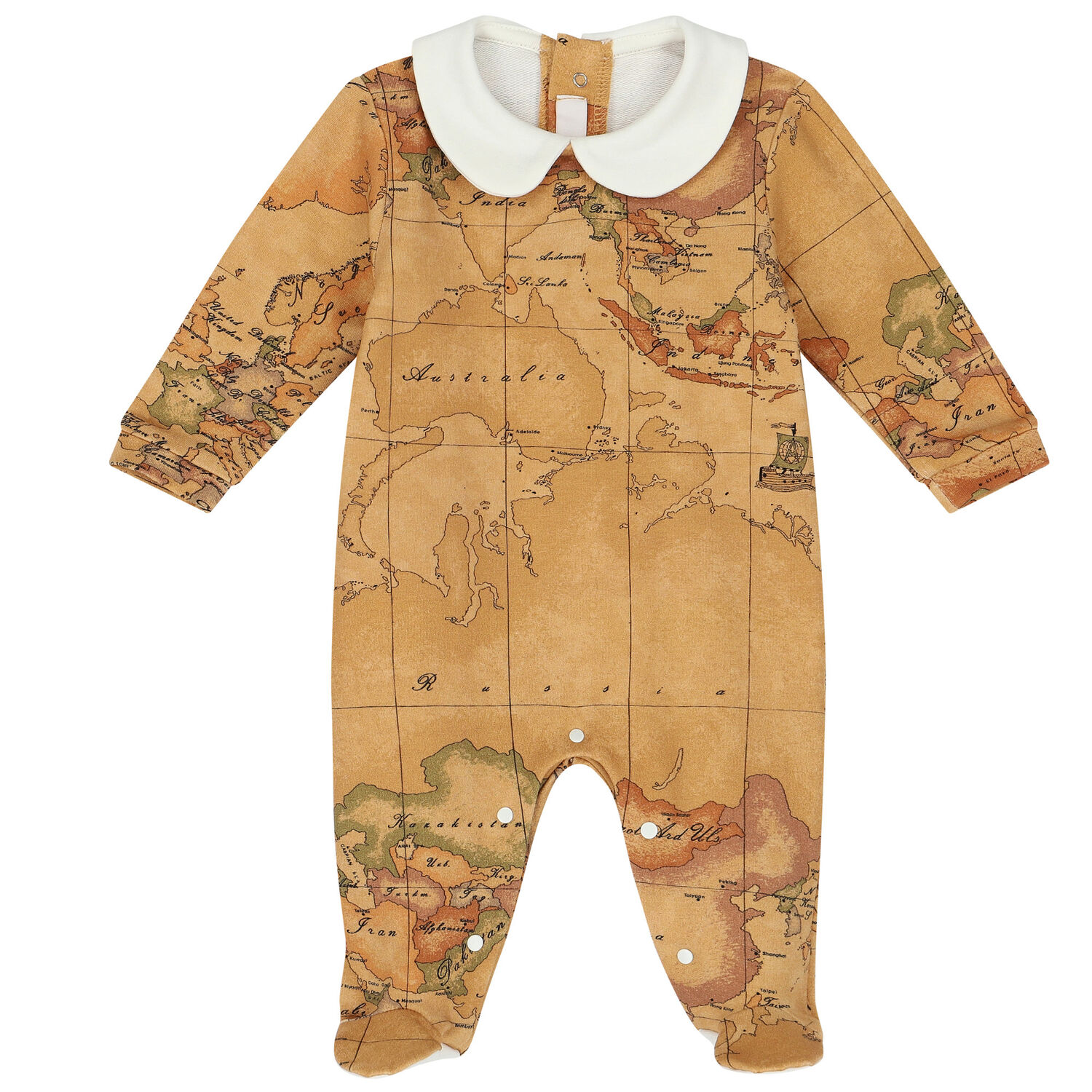 Beige & Ivory Geo Map Babygrow Set, 4, hi-res image number null