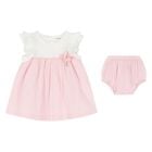 طقم فستان  للبنات باللون الأبيض والوردي للأطفال, 1, hi-res